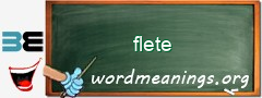 WordMeaning blackboard for flete
